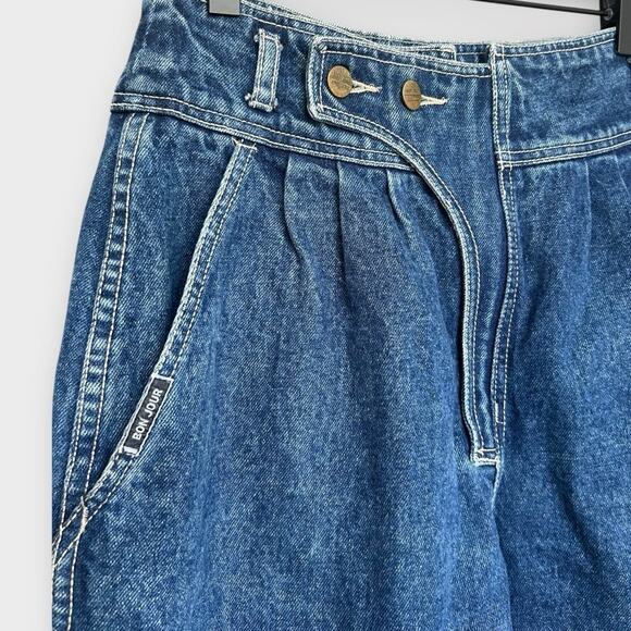 Vintage 80s BonJour High Waisted Tapered Mom Jeans Asymmetrical Waist size 8 - Picture 7 of 10